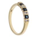 18ct Yellow Gold 0.12ct Diamond and Sapphire Ring