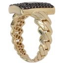 14ct Yellow Gold Monaco Classic Black Cubic Zirconia Cluster Ring