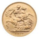 1910 Edward VII Large Head Australia Full Sovereign Coin