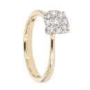 9ct Yellow Gold 0.33ct Diamond Cluster Ring