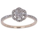 9ct Yellow Gold 0.35ct Brilliant Cut Diamond Cluster Ring