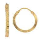 22ct Yellow Gold Diamond Cut Hoop Earrings