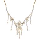 18ct Yellow Gold 4.75ct Brilliant and Baguette Cut Diamond Drop Necklace 16"