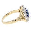 18ct Yellow Gold 0.90cts Diamond And Sapphire Cluster Ring