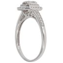 9ct White Gold 0.53ct Baguette And Brilliant Cut Diamond Cluster Ring