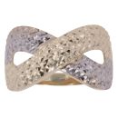 14ct Yellow and White Gold Diamond Cut Infinity Fancy Ring