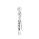 Silver Platinum Plated 0.15ct Lab Grown Diamond Twist Eternity Ring