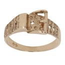 9ct Yellow Gold Textured Buckle Ring