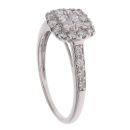 18ct White Gold 0.85ct Brilliant And Princess Cut Diamond Cluster Ring