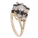 9ct Yellow Gold Sapphire And Cubic Zirconia Cluster Ring