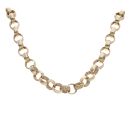 9ct Yellow Gold Patterned And Plain Belcher Chain 28"