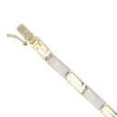 14ct Yellow and White Gold Greek Key Bracelet 7.5"