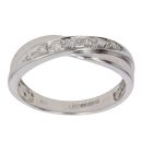9ct White Gold 0.05ct Diamond Crossover Ring