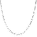 9ct White Gold Diamond Cut Figaro Chain 20"