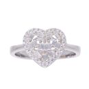 Silver Cubic Zirconia Heart Ring by Icesia