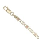 14ct Yellow White and Rose Gold Anchor Bracelet 7"