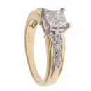 18ct Yellow Gold Princess Cut 0.50ct Diamond Cluster Ring