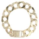 9ct Yellow Gold Patterned Curb Bracelet 8"