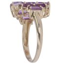 9ct Yellow Gold Amethyst Cluster Ring