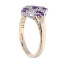9ct Yellow Gold Created Amethyst And Diamond Ring