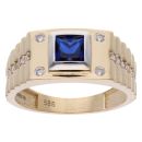 14ct Yellow & White Gold Child's Cubic Zirconia Signet Ring