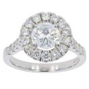 18ct White Gold Est 2.04cts Diamond Halo Cluster Ring by Anya Belle