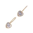 14ct Yellow Gold Child's Cubic Zirconia Heart Earrings