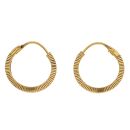 22ct Yellow Gold Diamond Cut Hoop Earrings