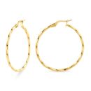 9ct Yellow Gold 3cm Diameter Twist Hoop Earrings