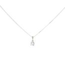 9ct White Gold Diamond Solitaire Pendant and 16" Chain by Anya Belle