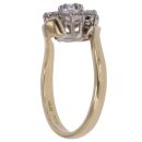 18ct Yellow Gold 0.85ct Brilliant Cut Diamond Cluster Ring