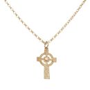 9ct Yellow Gold Celtic Cross Pendant And Chain 28"