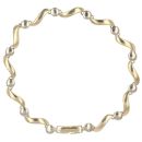 9ct Yellow and White Gold Fancy Bracelet 6.5"