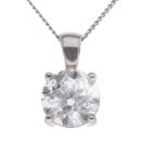 9ct White Gold 1.00ct Lab Grown Diamond Solitaire Pendant and Chain 18"