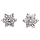 14ct White Gold 0.50ct Brilliant Cut Diamond Cluster Stud Earrings