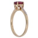 18ct Yellow Gold 0.07ct Diamond And Ruby Single Stone Ring