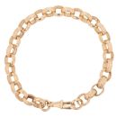 9ct Yellow Gold Patterned and Plain Belcher Bracelet 9"