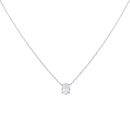 9ct White Gold 1.00ct Oval Cut Lab Grown Diamond Pendant and Chain 18"