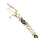 9ct Yellow Gold 0.10ct Diamond And Sapphire Bracelet 7"
