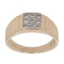 9ct Yellow Gold 0.35ct Diamond Cluster Signet Ring