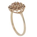 9ct Yellow Gold 1.00ct Tinted Brilliant Cut Diamond Cluster Ring