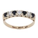 9ct Yellow Gold Sapphire And Cubic Zirconia Ring