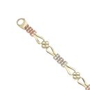 9ct Yellow, White and Rose Gold Fancy Bracelet 7.5"