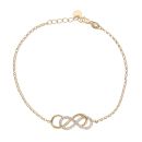 9ct Yellow Gold Cubic Zirconia Double Infinity Bracelet 7"