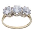 9ct Yellow Gold Cubic Zirconia Three Stone Ring
