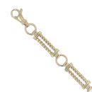 9ct Yellow Gold 0.10ct Diamond Fancy Bracelet 7.5"