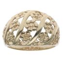 9ct Yellow Gold Flower Patterned Signet Ring