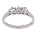 18ct White Gold 0.33ct Brilliant Cut Diamond Trilogy Ring