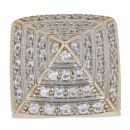 9ct Yellow Gold Cubic Zirconia Pyramid Signet Ring