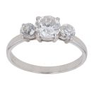 9ct White Gold Cubic Zirconia Three Stone Ring
